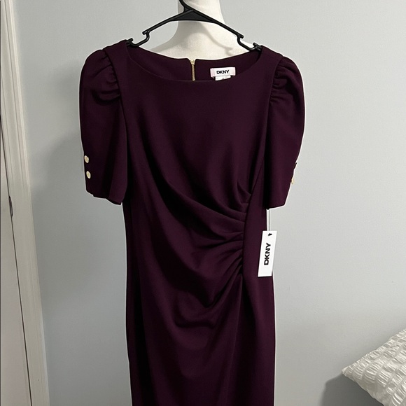 Dkny Dresses & Skirts - DKNY Plum Puff-Sleeve Sheath Dress